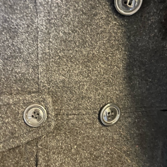 Classic wool pea coat in charcoal - Picture 6 of 7